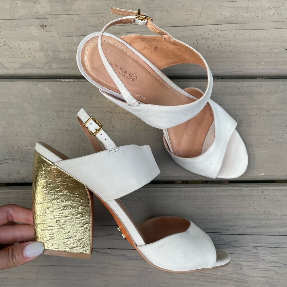 Carrano light cream leather leather with good heels sandals size 9